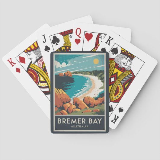 Bremer Bay Australia Illustration Travel Art Retro Spielkarten (Rückseite)