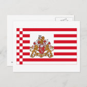 Bremer Flagge mit größeren Waffen Postkarte (Vorne/Hinten)