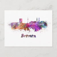 Bremer Skyline in Aquarell