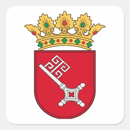 Bremer Wappen Quadratischer Aufkleber (Vorderseite)