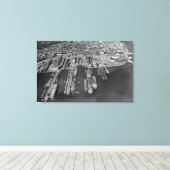 Bremerton, WA-Luftaufnahme der Seehäfen Leinwanddruck (Insitu (Holzboden))