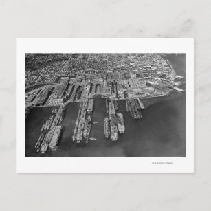 Bremerton, WA-Luftaufnahme der Seehäfen Postkarte