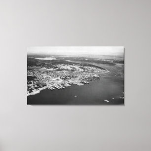 Bremerton, WA - Luftaufnahme der Stadt-Fotografie Leinwanddruck