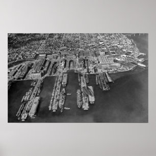 Bremerton, WA Luftaufnahme von den Marine-Docks Poster