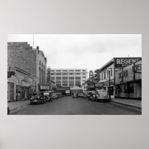 Bremerton, WA Street Scene Town View Foto Poster