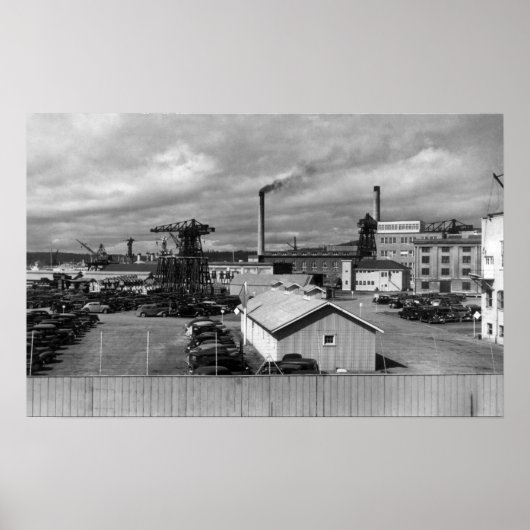 Bremerton, WA View of US Navy Yard Fotografy Poster (Vorne)