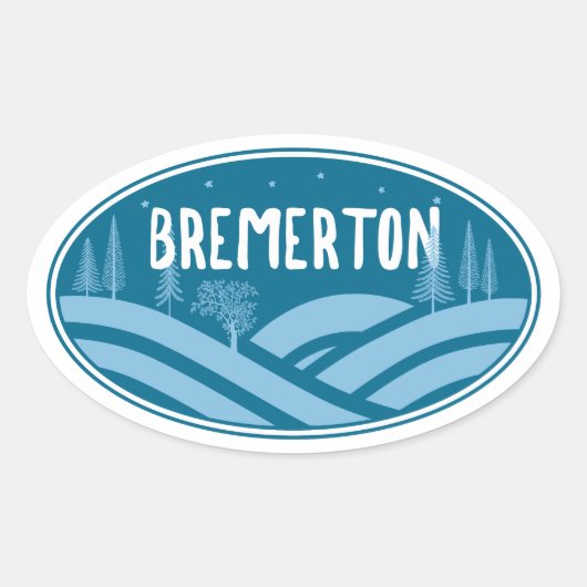 Bremerton Washington Outdoor Ovaler Aufkleber (Vorderseite)