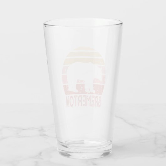 Bremerton Washington Retro Bear Glas (Rückseite)