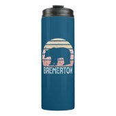 Bremerton Washington Retro Bear Thermosbecher (Vorderseite)