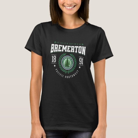 Bremerton Washington Staat Pine Tree WA Souvenir R T-Shirt (Vorderseite)