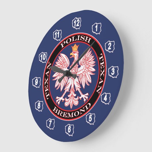 Bremond runder polnischer Texan Große Wanduhr (Winkel)