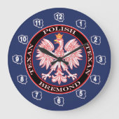 Bremond runder polnischer Texan Große Wanduhr (Vorderseite)