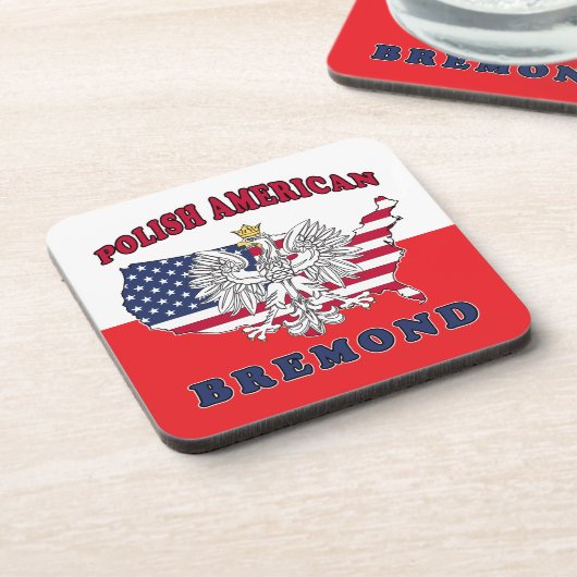 Bremond Texas Polnischer Amerikaner Getränkeuntersetzer (Linke Seite)