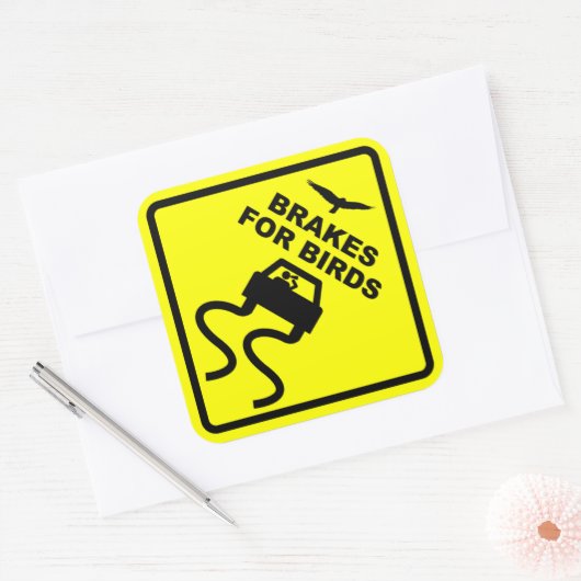 Bremsen für Vögel Quadratischer Aufkleber (Umschlag)