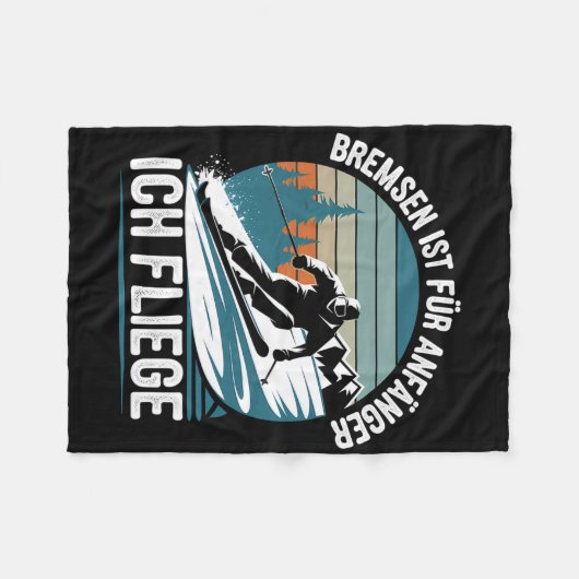 Bremsen ist für Anfänger Ich fliege Skifahren Fleecedecke (Vorderseite (Horizontal))