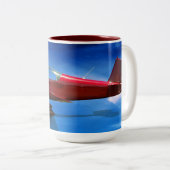 Bremsungs-Flugzeug-Tasse Zweifarbige Tasse (VorderseiteRechts)