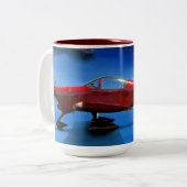 Bremsungs-Flugzeug-Tasse Zweifarbige Tasse (Vorderseite Links)