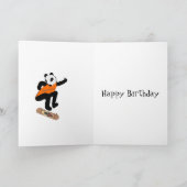 Bremsungs-Radfahrer-Panda-Geburtstags-Karte Karte (Innenseite)
