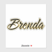 Brenda black gold Lettering Aufkleber Sticker (Blatt)