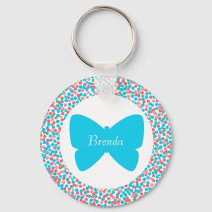 Brenda Blue Butterfly Dots Schlüsselanhänger