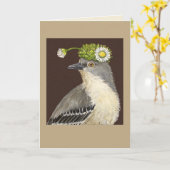 Brenda, die Spottdrossel Karte (Gelbe Blume)