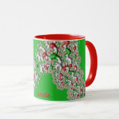 BRENDA ~ GLOSSY 3D Christmas Red White Green Tasse (VorderseiteRechts)