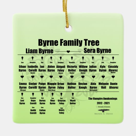 Brenda K Davies Vampire Awakenings Family Tree Keramikornament (Vorderseite)