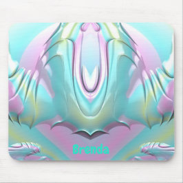 BRENDA ~Lilac Aqua Green Yellow ~ Pastell Muster ~ Mousepad