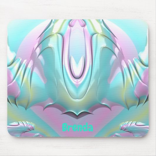 BRENDA ~Lilac Aqua Green Yellow ~ Pastell Muster ~ Mousepad (Vorne)