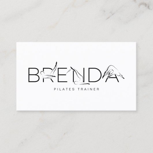 BRENDA Name Pilates Instructor Business Card Visitenkarte (Vorderseite)