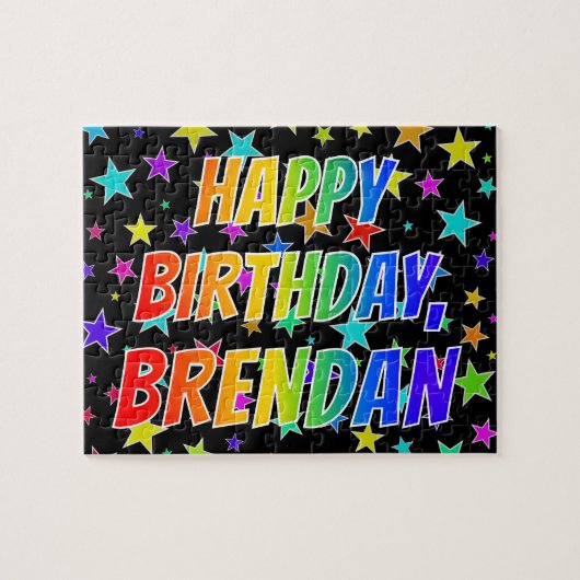 "BRENDAN" Vorname, Spaß "GLÜCKLICHER GEBURTSTAG" Puzzle (Horizontal)