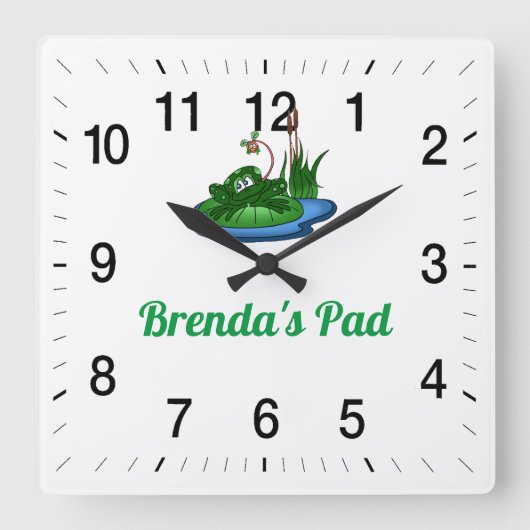 Brenda's Pad Square Wall Clock Quadratische Wanduhr (Vorderseite)