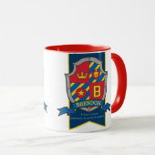 Brendon-Ritter Schild rot blauer Name bedeutet Tas Tasse (VorderseiteRechts)