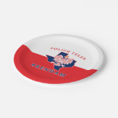 Brenham Polnisch Texan Pappteller (Schrägansicht)