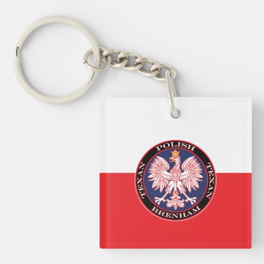 Brenham Round Polish Texan Schlüsselanhänger (Vorderseite)