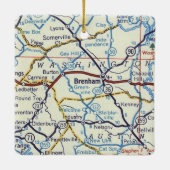 Brenham Texas Christmas Ornament With Vintage Map (Rückseite)