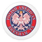 Brenham Texas Polnischer Adler Keramikknauf (Vorderseite)