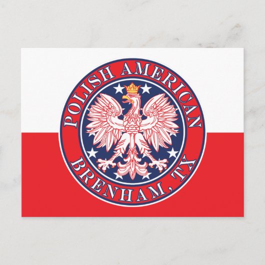 Brenham Texas Polnischer Adler Postkarte (Vorderseite)
