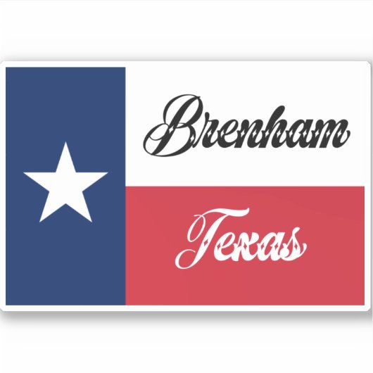 Brenham TX Flag Aufkleber (Vorderseite)