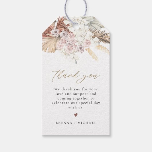 BRENNA Bohemisch Dry Palm Earth Tone Geschenkanhänger (Vorderseite)