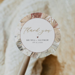 BRENNA Bohemisch Terracotta Dry Palm Boho Runde Runder Aufkleber