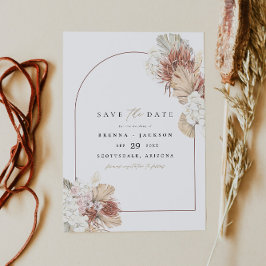 BRENNA Boho Arch Terracotta Palm Save the Date Einladung
