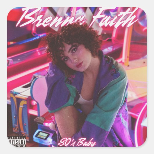 Brenna Faith 80's Baby Square Sticker (Vorderseite)