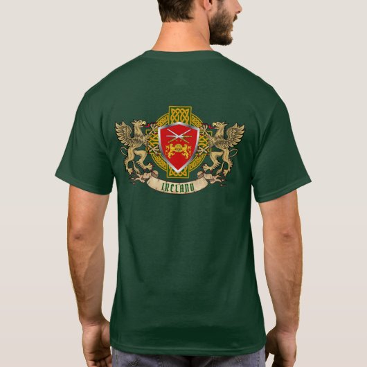 Brennan Irish Shield & Griffins Personalisiert T-Shirt (Rückseite)