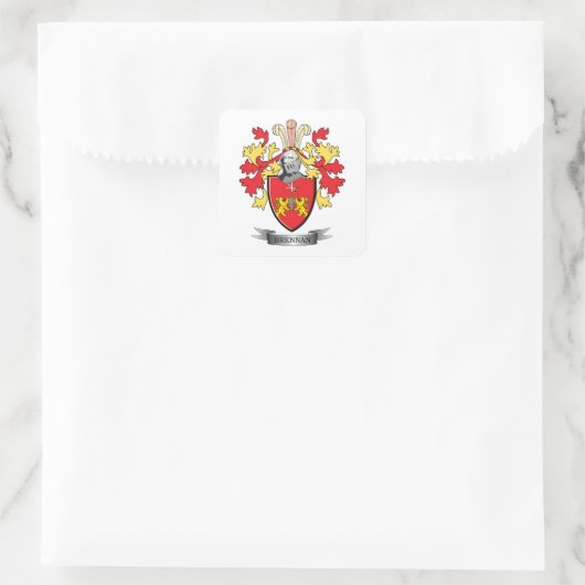 Brennan-Wappen Quadratischer Aufkleber (Tasche)