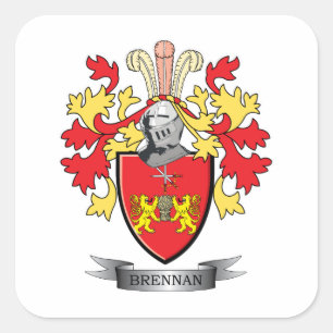 Brennan Wappen Quadratischer Aufkleber