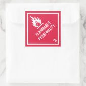 Brennbare Persönlichkeit Quadratischer Aufkleber (Tasche)