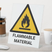 Brennbare Werkstoffwarnung, Symbol für Brandgefahr Sockelschild (In Situ)