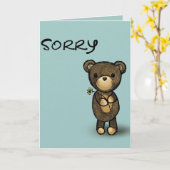 Brennbarer Bär mit Blume Sorry Karte (Gelbe Blume)