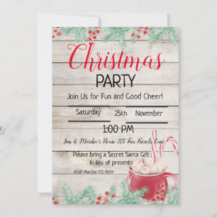 Brennbarer Kakao, Weihnachts-Party Einladung